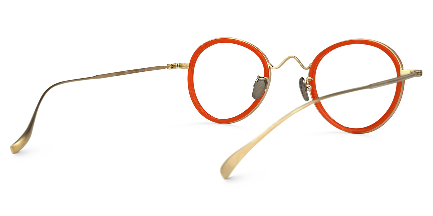Tikeysha Round Orange Glasses | ZEELOOL UK2