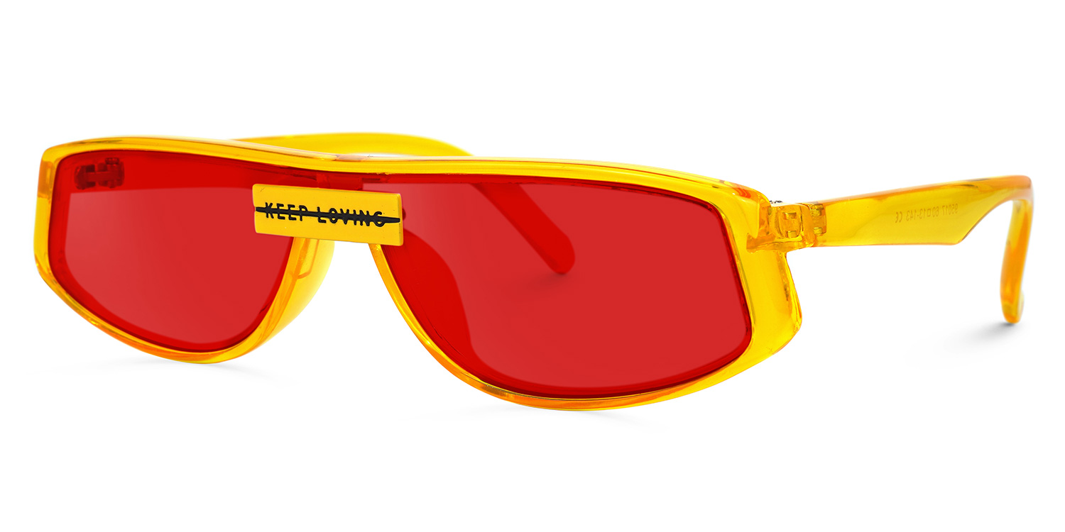 Deidra Geometric Yellow Sunglasses | ZEELOOL UK1