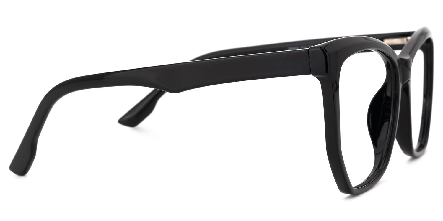Libby Geometric Black Eyeglasses with Smooth Frames2