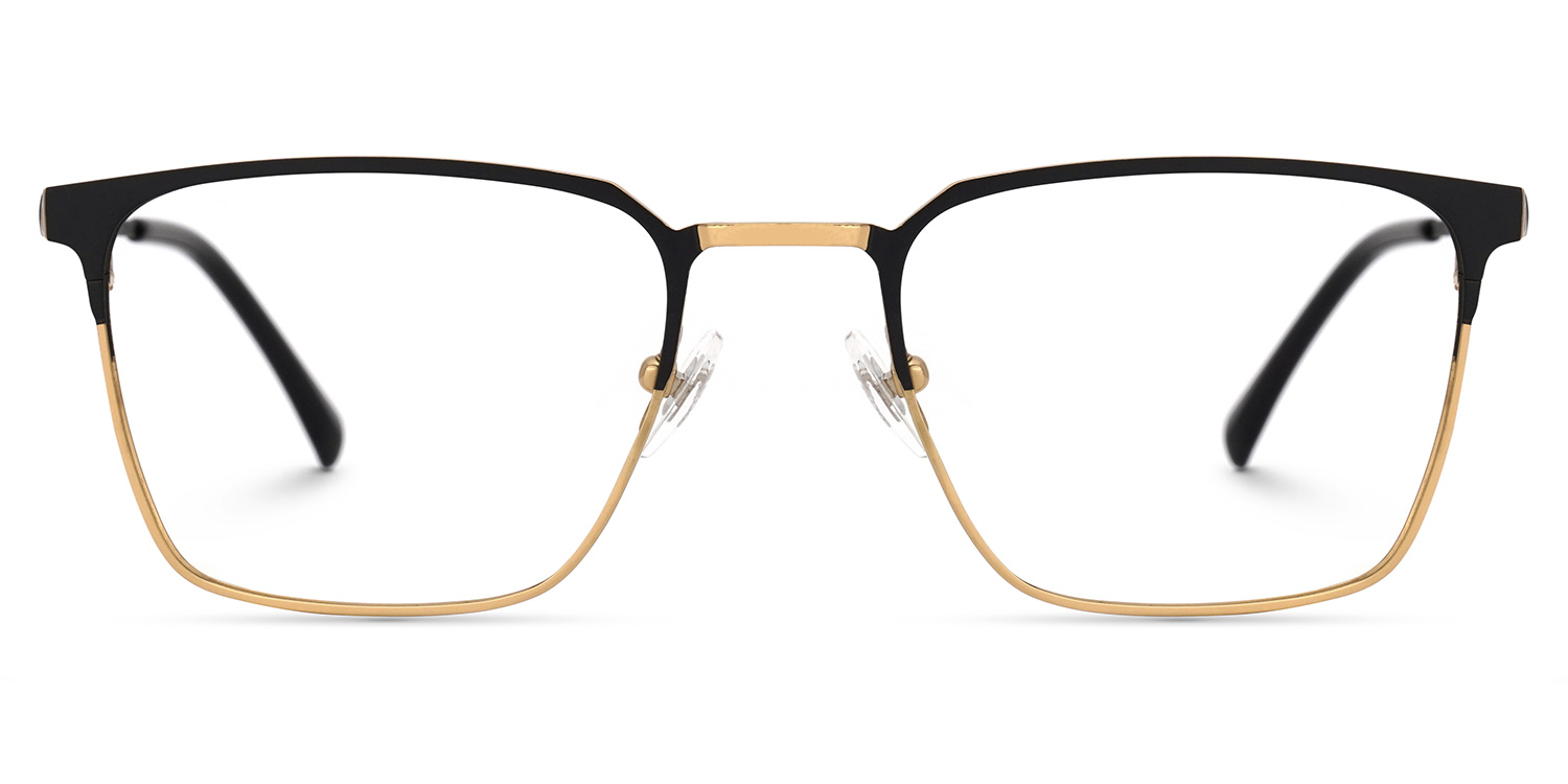 Lyken Square Black-Gold Glasses | ZEELOOL UK0