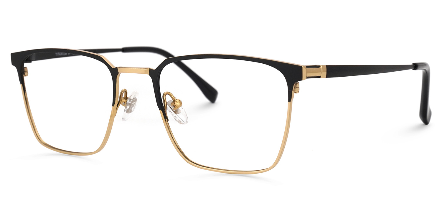 Lyken Square Black-Gold Glasses | ZEELOOL UK1