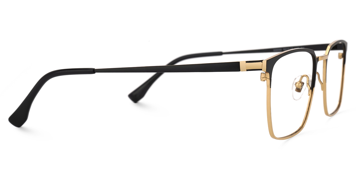 Lyken Square Black-Gold Glasses | ZEELOOL UK2