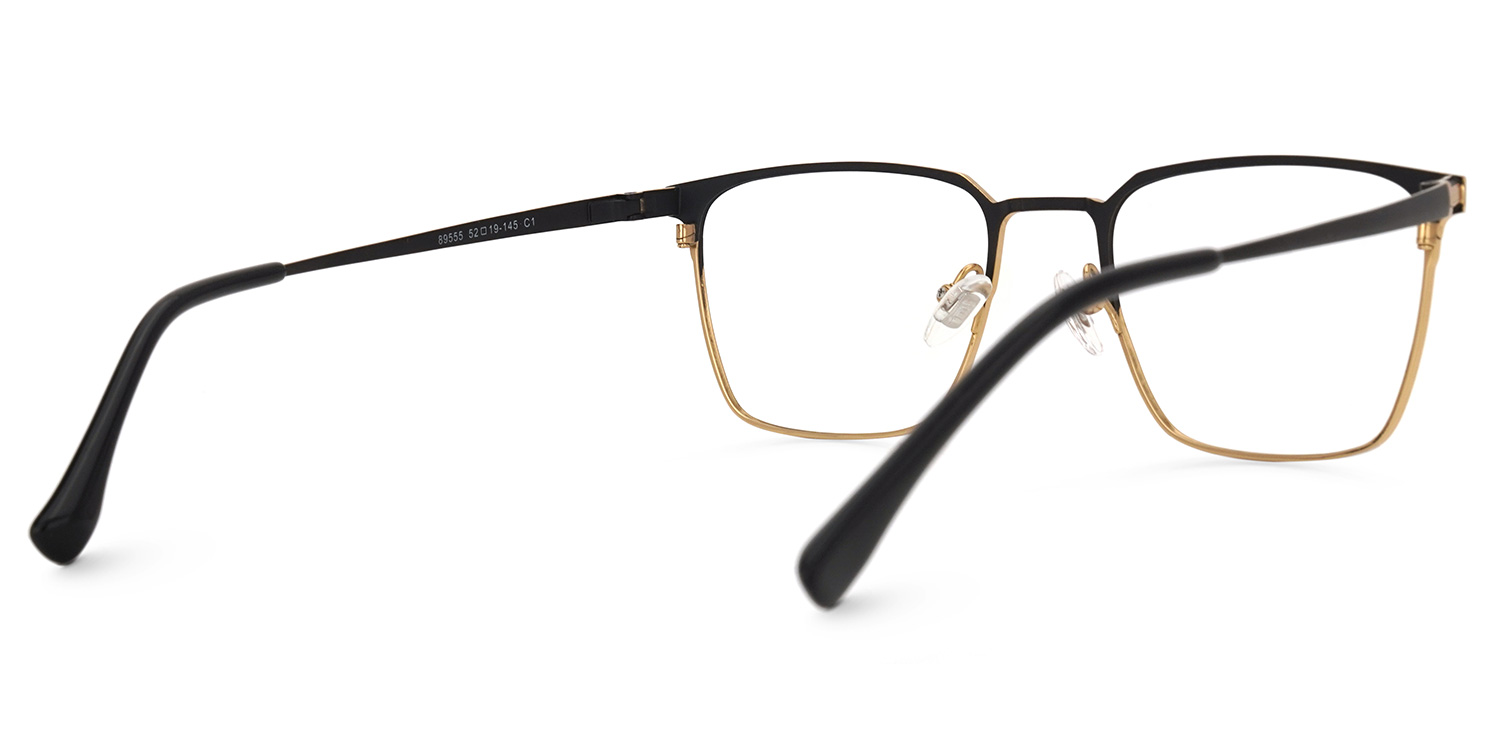 Lyken Square Black-Gold Glasses | ZEELOOL UK3