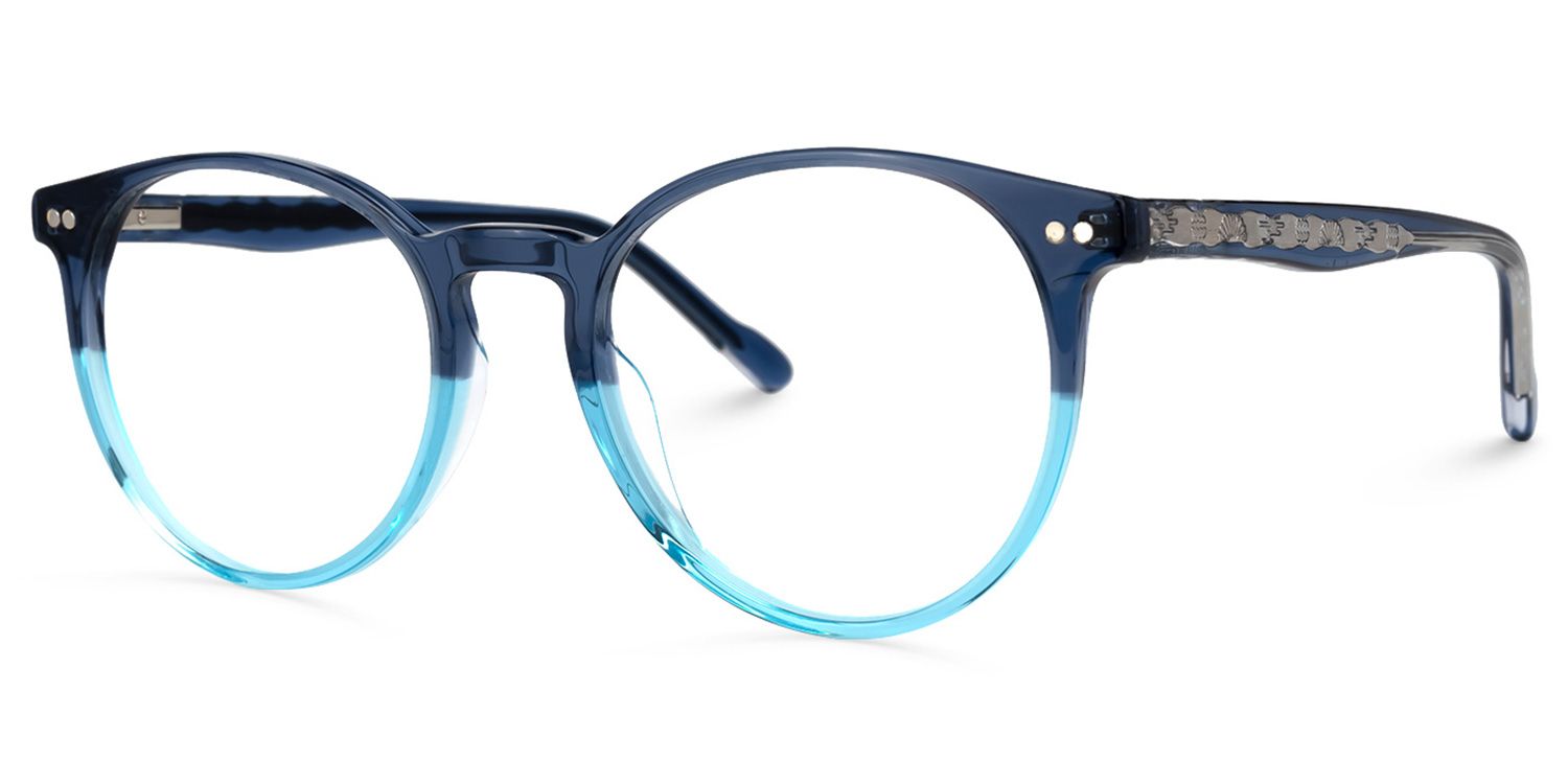 Ocasio Round Blue Glasses | ZEELOOL UK1
