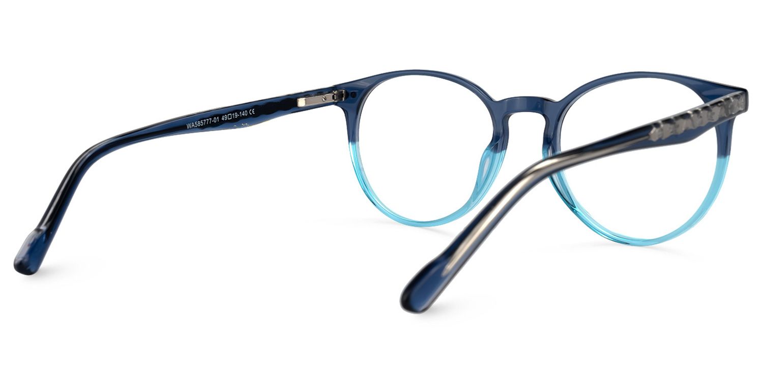Ocasio Round Blue Glasses | ZEELOOL UK3