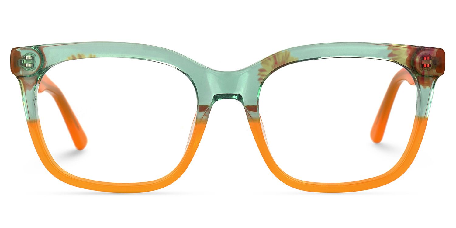 Kriss Square Earthy-Yellow Glasses | ZEELOOL UK0