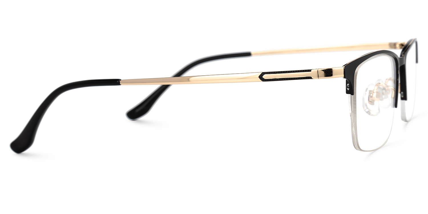 Shamblin Rectangle Black Glasses | ZEELOOL UK2