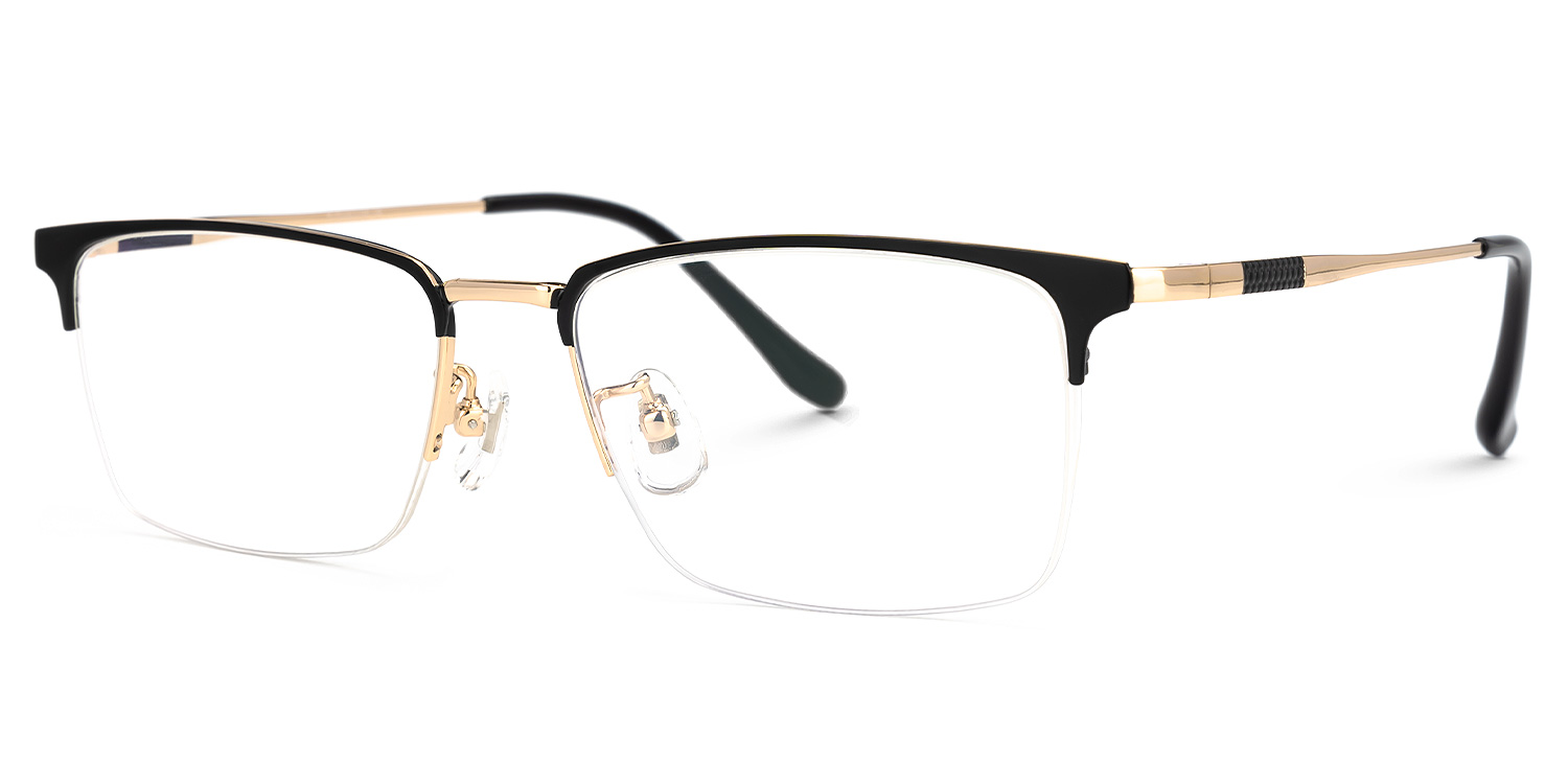 Tamika Rectangle Black Glasses | ZEELOOL UK1