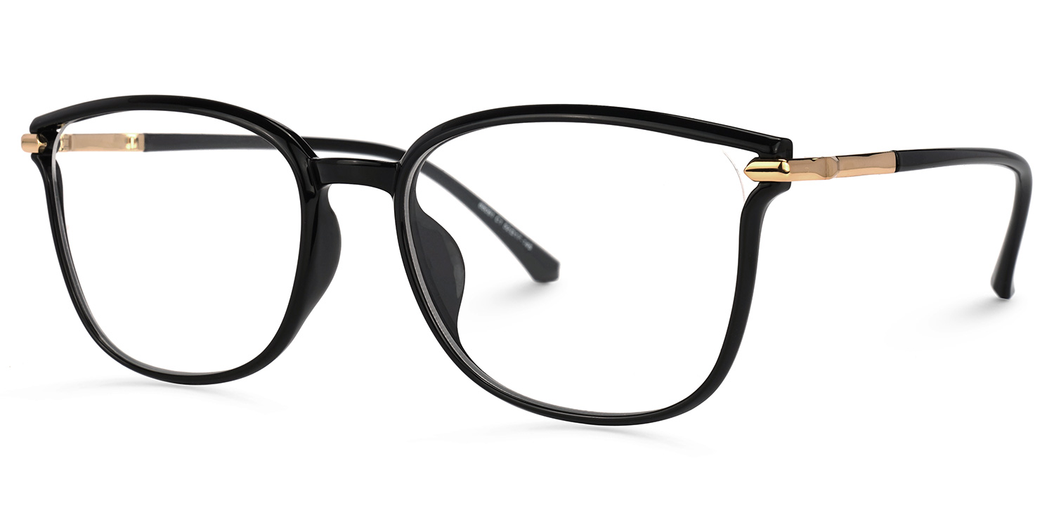 Mander Square Black Glasses | ZEELOOL UK1