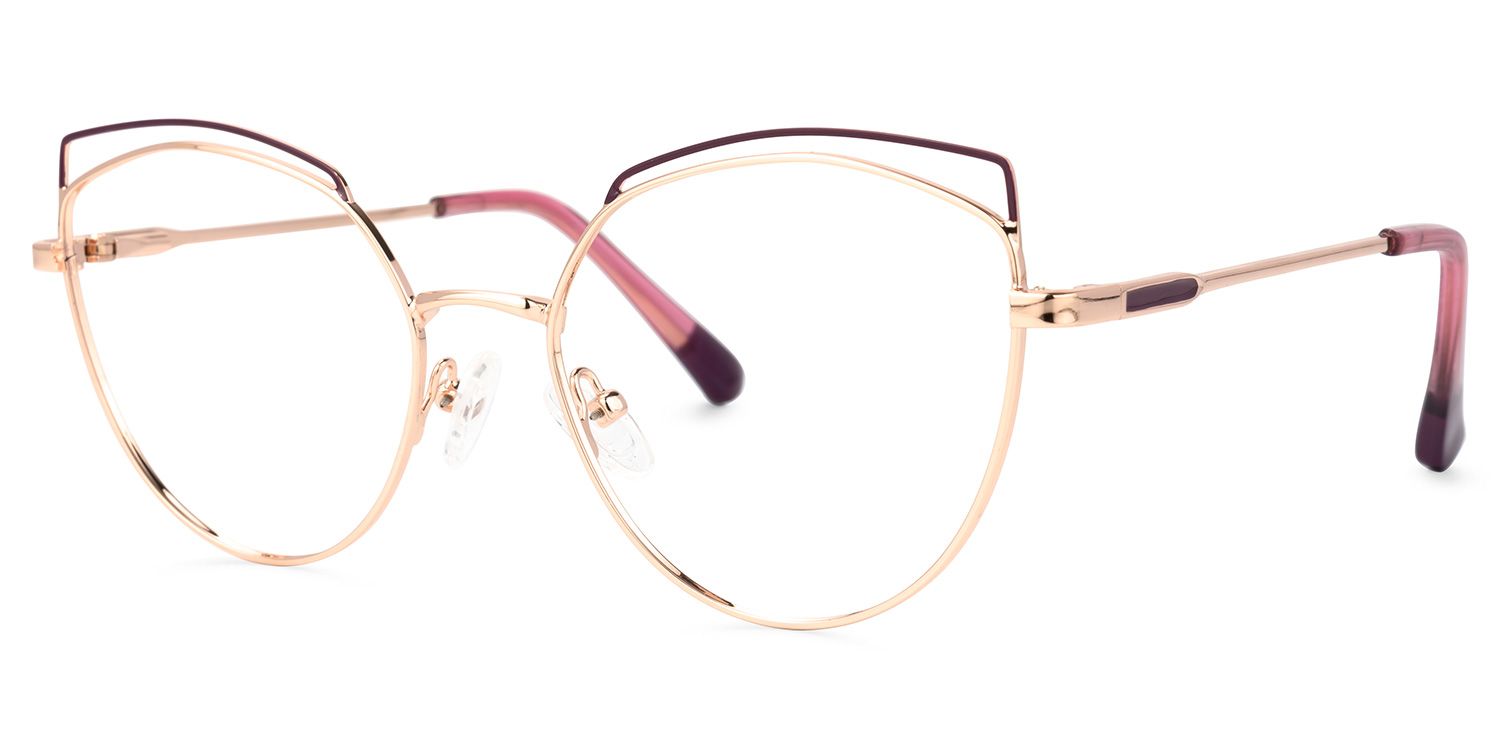 Shaina Geometric Rose-Gold Glasses | ZEELOOL UK1