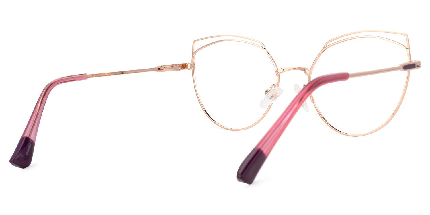 Shaina Geometric Rose-Gold Glasses | ZEELOOL UK3