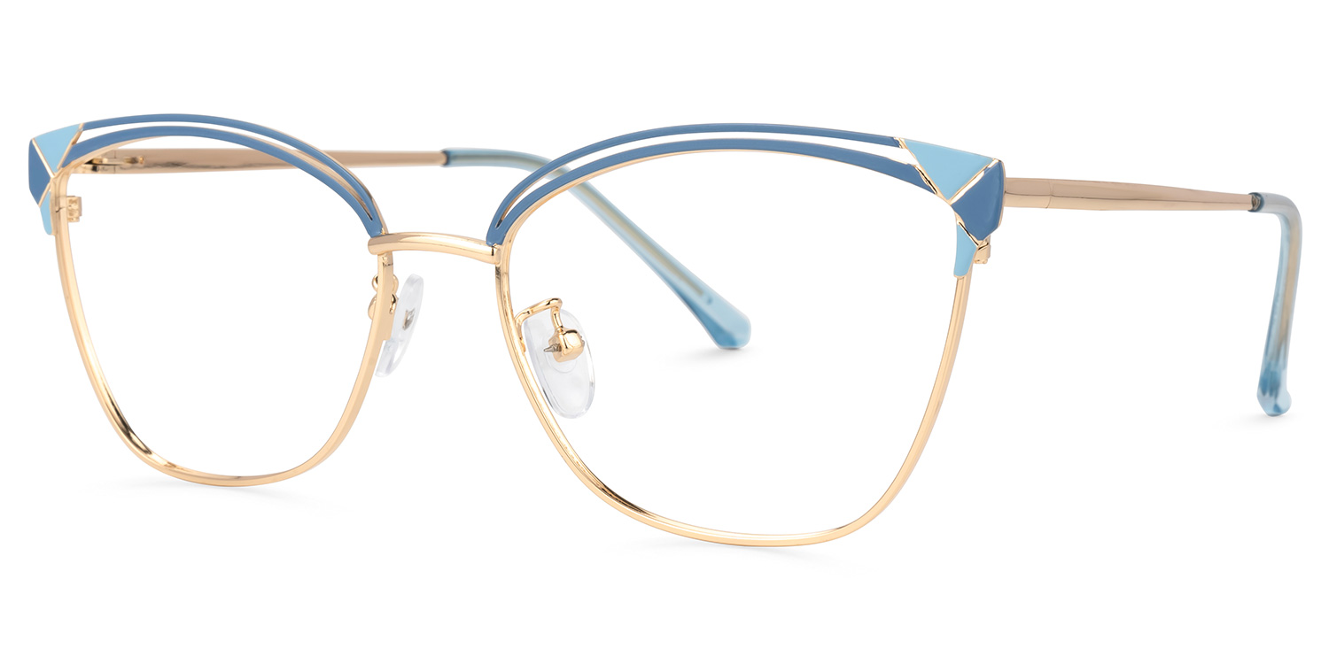 Exey Cateye Blue Glasses1