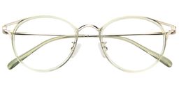 Serafina round Green Glasses1