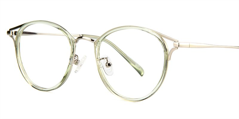 Serafina round Green Glasses | ZEELOOL UK2