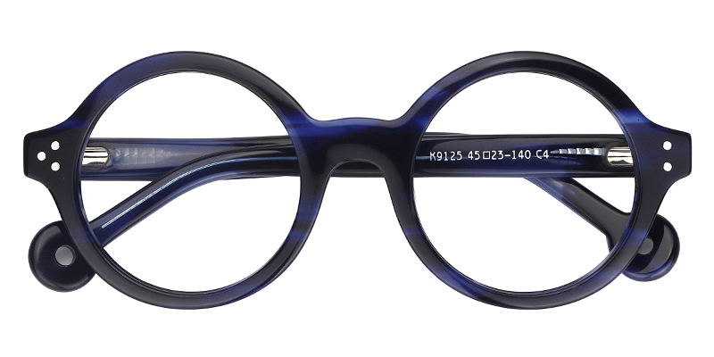 Faithe Round Blue Glasses | ZEELOOL UK1