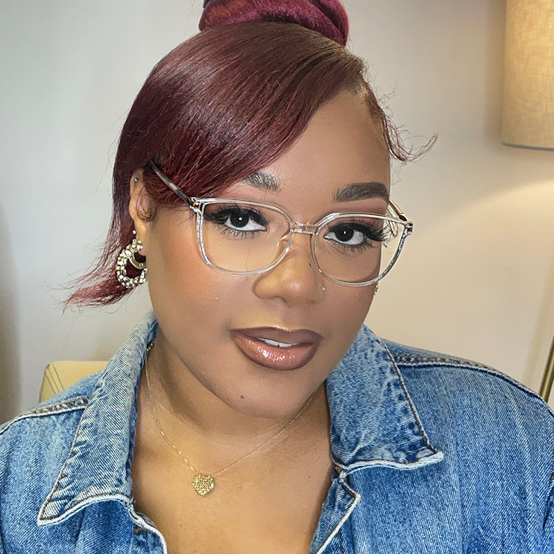 Rodz Square Crystal Frame Glasses | ZEELOOL UK8