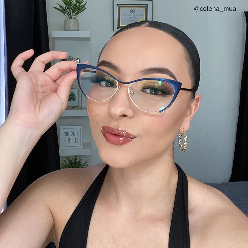 Ellen Cateye Dark Blue Glasses4