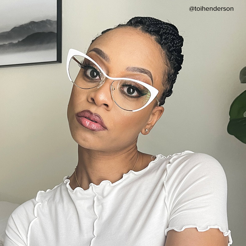 Ellen Cateye White Glasses9