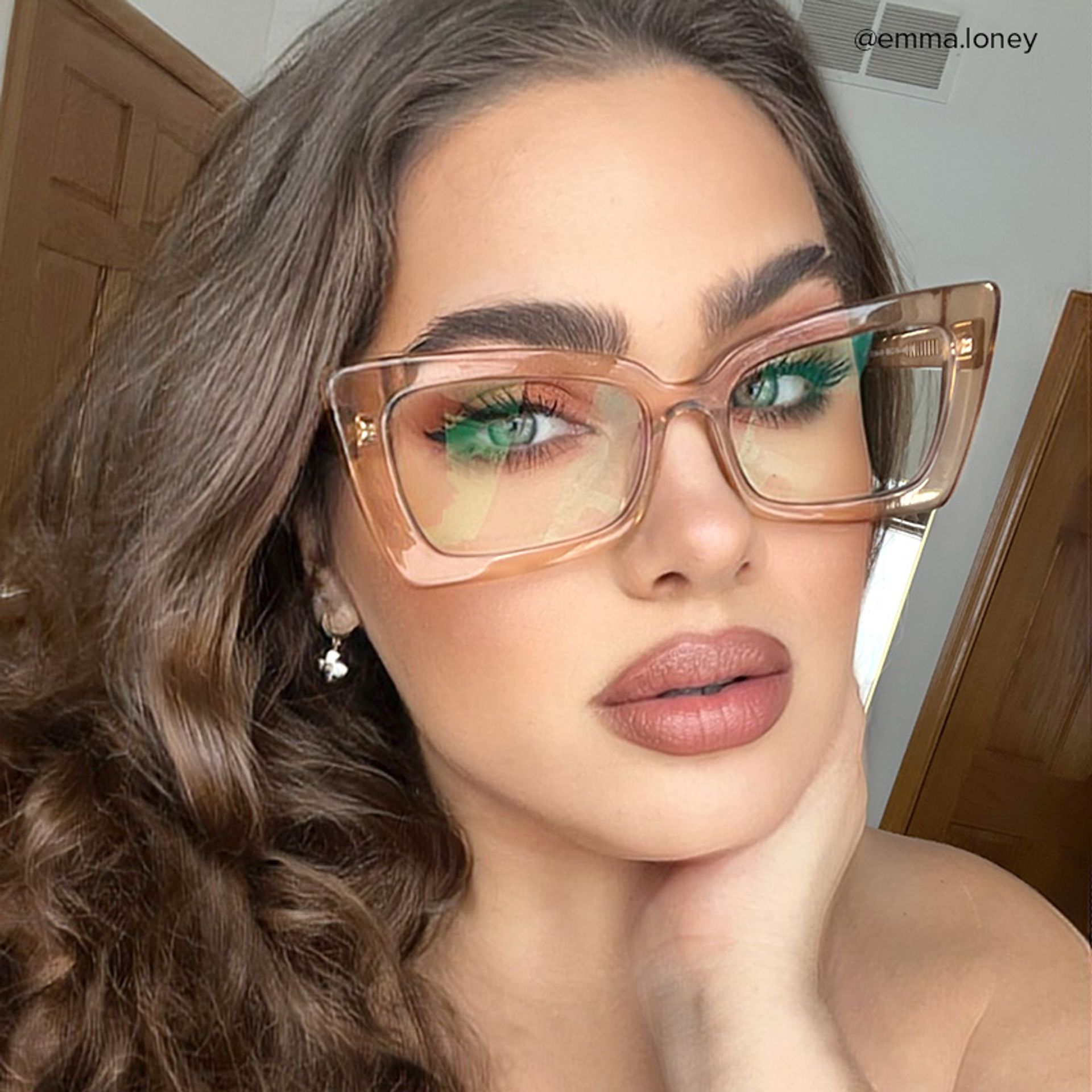 Newell Rectangle Translucent Brown Frame Glasses | ZEELOOL UK6