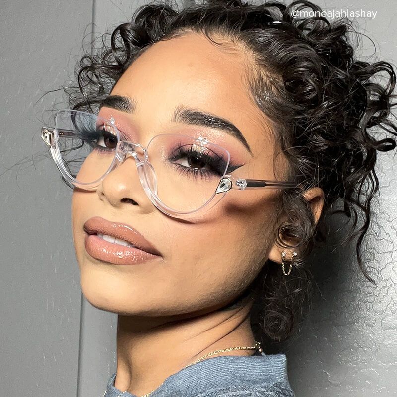 Felicia Clear Semi-Rimless Cat Eye Glasses for Women8
