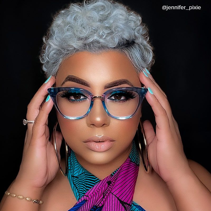 Martha Cat Eye Light-Blue Glasses | ZEELOOL UK13