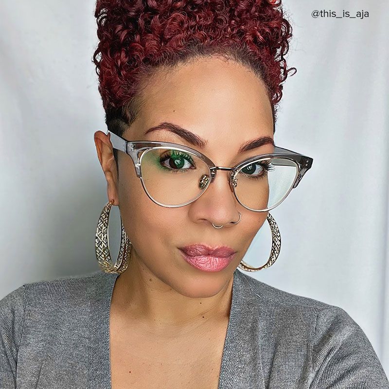 Charlene Browline Gray Eyeglasses and Cateye Frames4