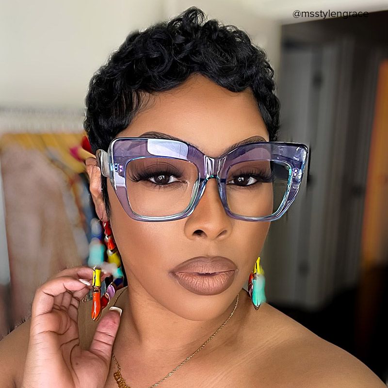 Charmaine Cat Eye Light-Purple Glasses | ZEELOOL UK6