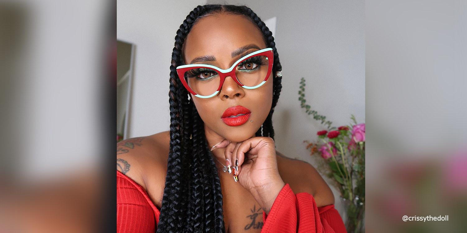 Claudette Cat Eye Burgundy Glasses | ZEELOOL UK1