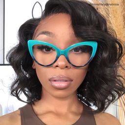 Claudette Cat Eye Blue-Green Glasses5