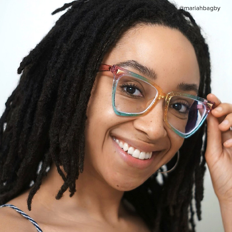 Cicely Geometrical Rainbow Eyeglasses | ZEELOOL UK7