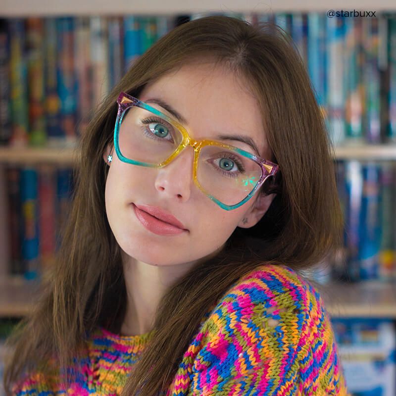 Cicely Geometrical Rainbow Eyeglasses | ZEELOOL UK5