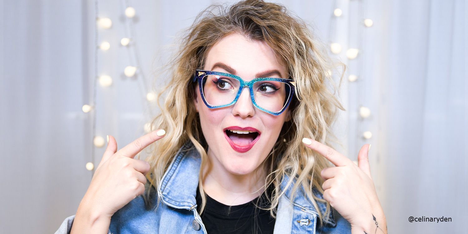 Cicely Geometrical Blue Eyeglasses | ZEELOOL UK1