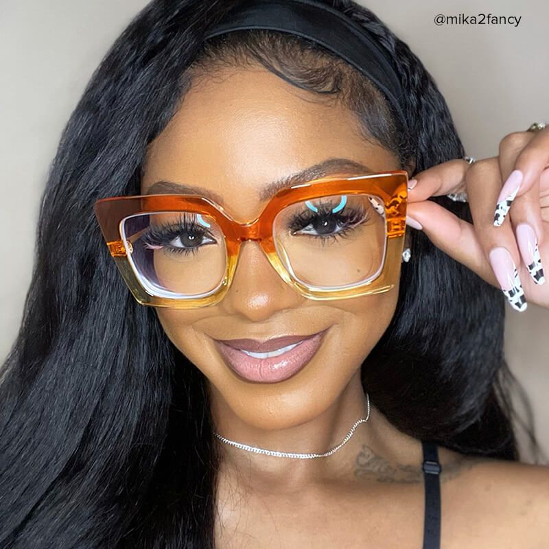 Qatar Square Orange Frame Glasses and Two-Tone Frames7