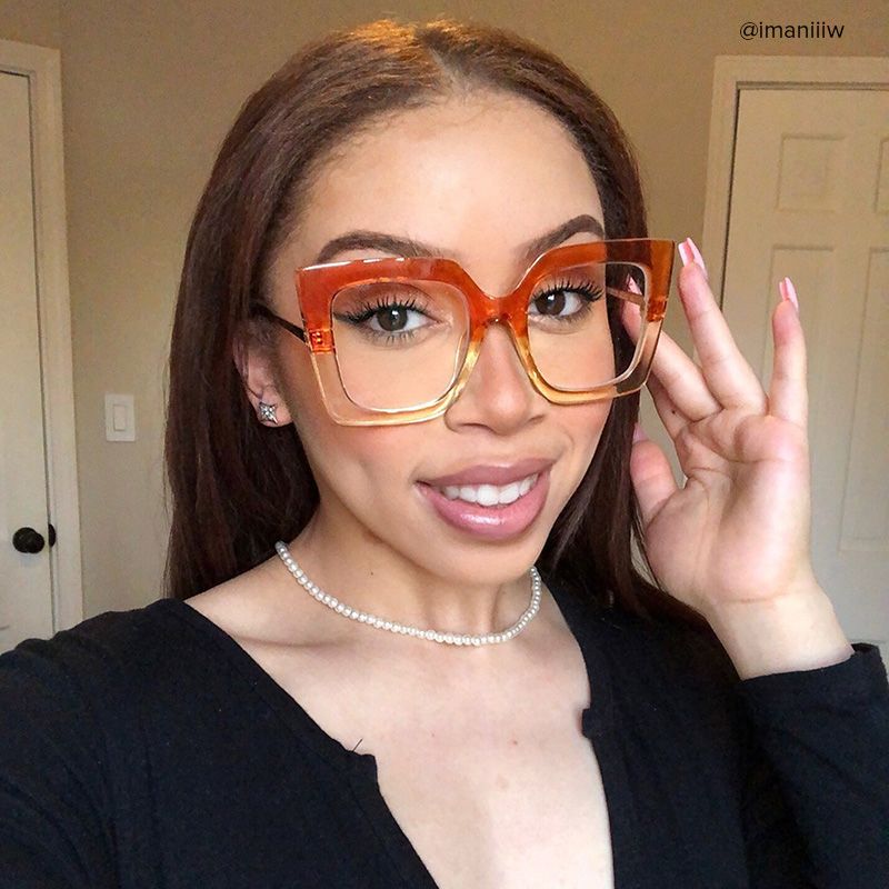 Qatar Square Orange Frame Glasses and Two-Tone Frames8