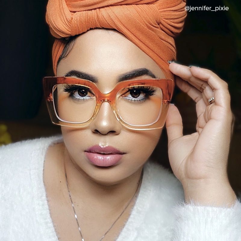 Qatar Square Orange Frame Glasses and Two-Tone Frames5