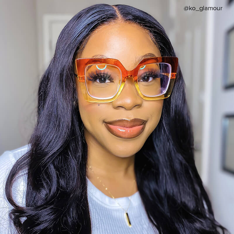 Qatar Square Orange Frame Glasses and Two-Tone Frames6