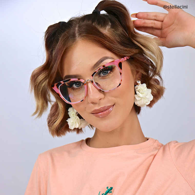 ZEELOOL Chandrikar Cat Eye Pink-Floral Glasses