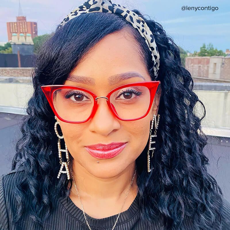 Chandrikar Cat Eye Red Glasses and Thin Frames Eyeglasses4