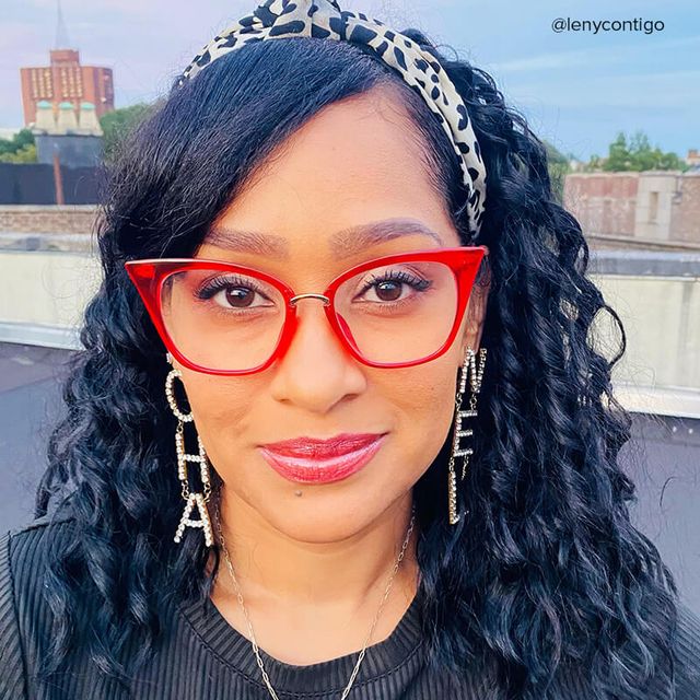 Chandrikar Cat Eye Red Glasses hover