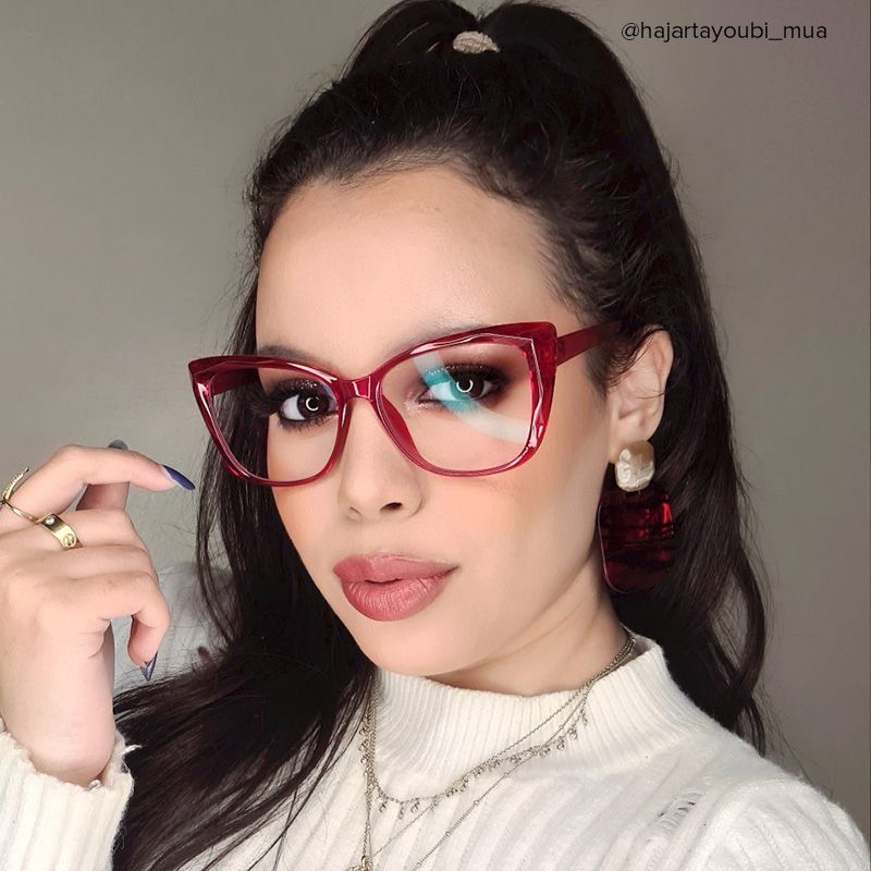 Farris Red Cat eye Frame Glasses for Women | ZEELOOL UK8