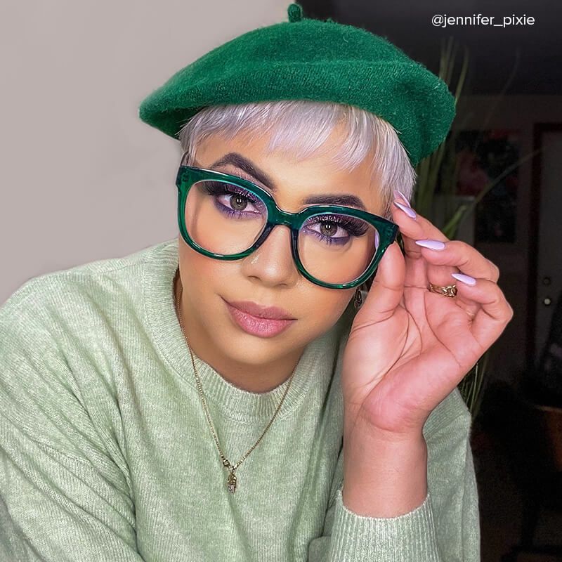 Harrell Square Dark-Green Eyeglasses | Zeelool12