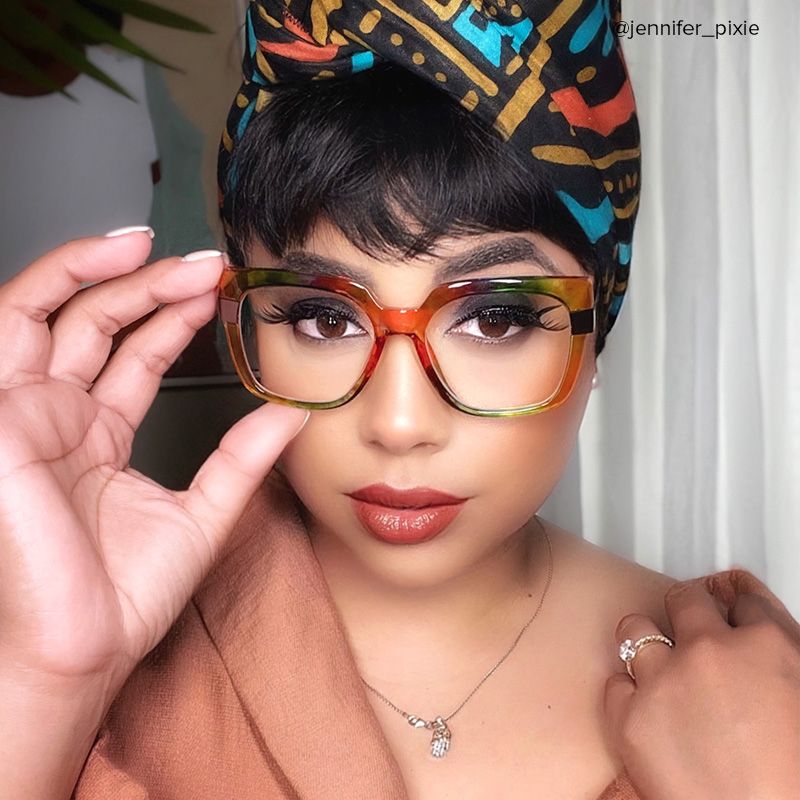 Yaida Square Multicolor Frame Glasses | ZEELOOL UK5