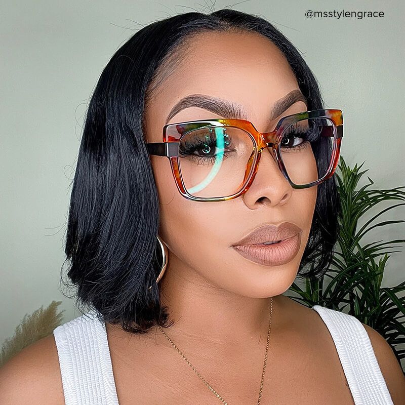 Yaida Square Multicolor Frame Glasses | ZEELOOL UK7