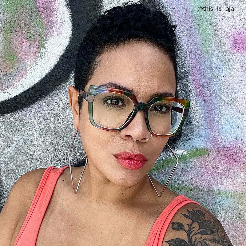 Yaida Square Multicolor Frame Glasses | ZEELOOL UK4