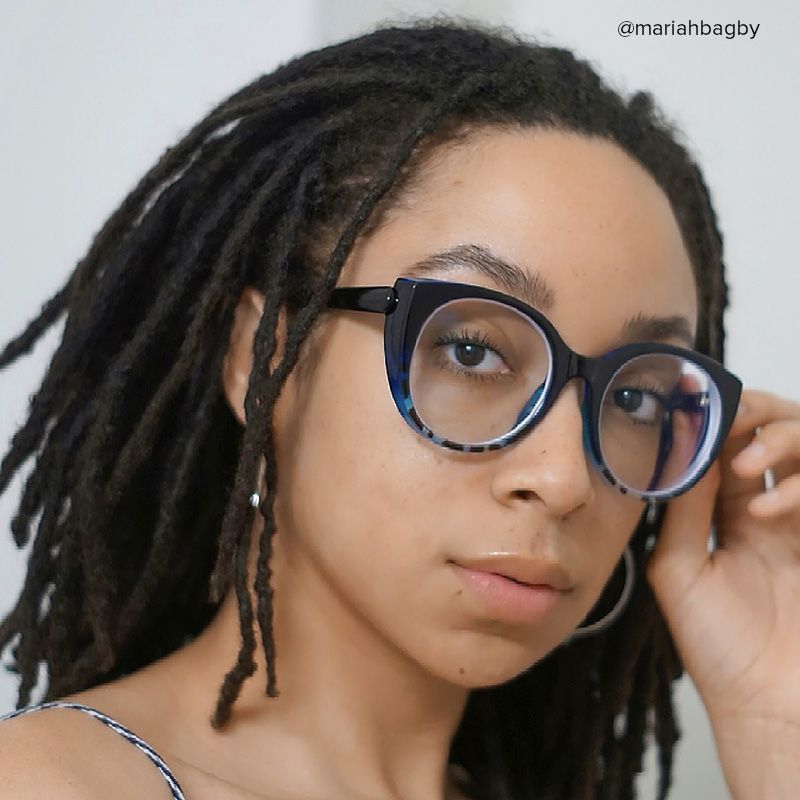 Migdalia Cateye Dark-Blue Glasses | ZEELOOL UK6