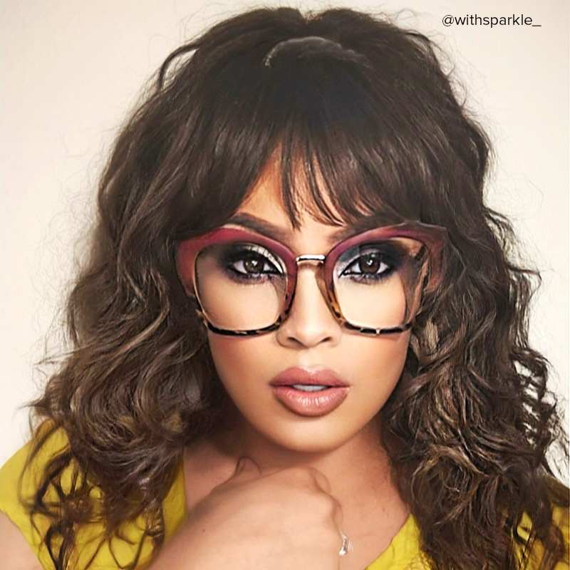 Denis Cat Eye Red Glasses with Two-Tone Frames8