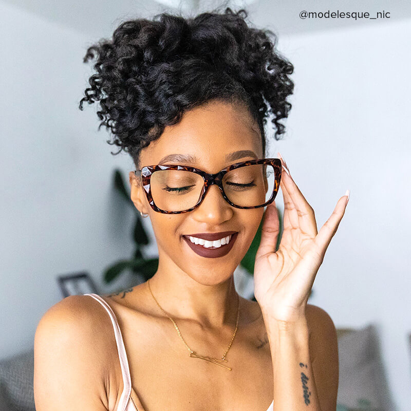 ZEELOOL Edna Cateye Yellow-Tortoise Glasses