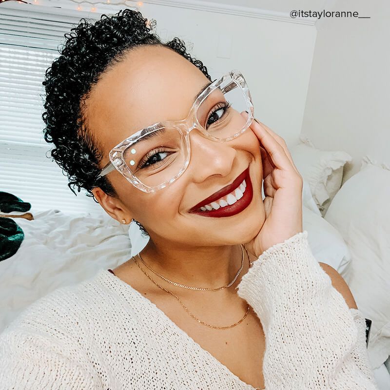 Edna Cateye Clear Frame Glasses | ZEELOOL UK7