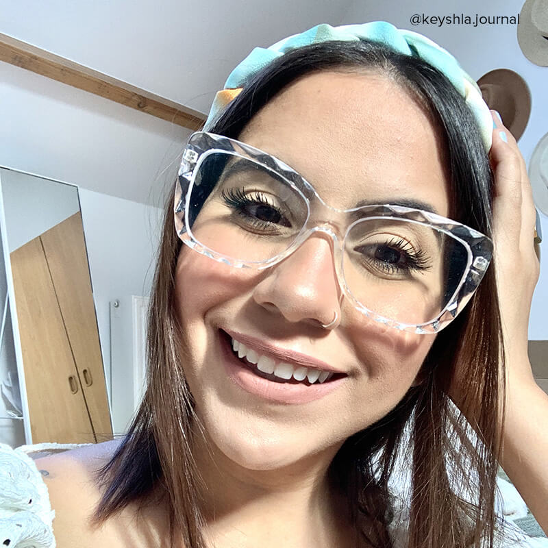 Edna Cateye Crystal Frame Glasses | ZEELOOL UK10