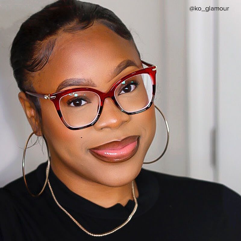 Lamar Butterfly Red Eyeglasses and Two-Tone Frames8